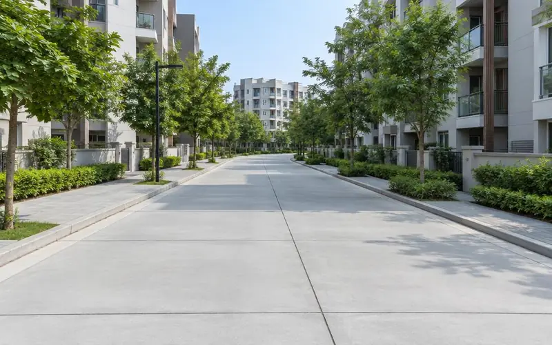 सिमेंटच्या अंतर्गत रस्त्याचे संकल्पनात्मक चित्र