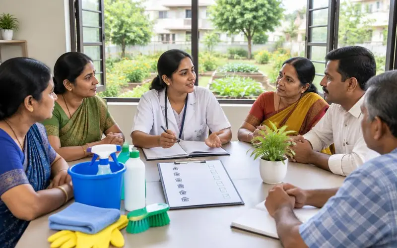 आरोग्य व स्वच्छता समितीची बैठक — संकल्पनात्मक चित्र
